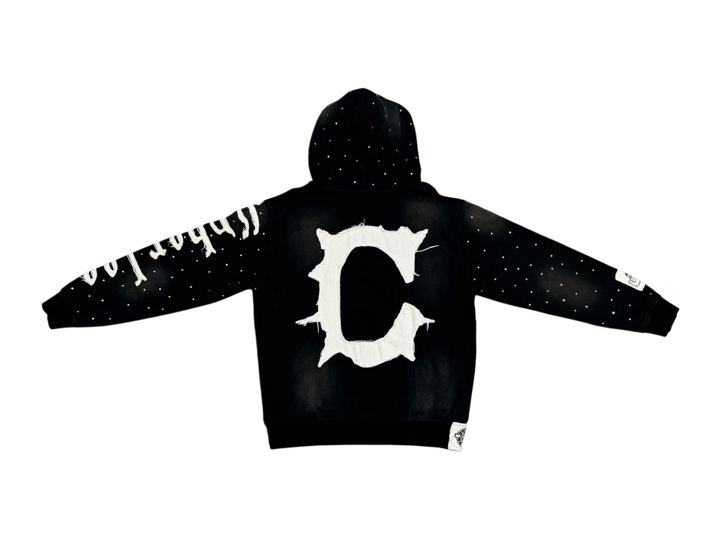 CyberLee Double-way Zip Rhinestone Hoodie (Ready to Ship)