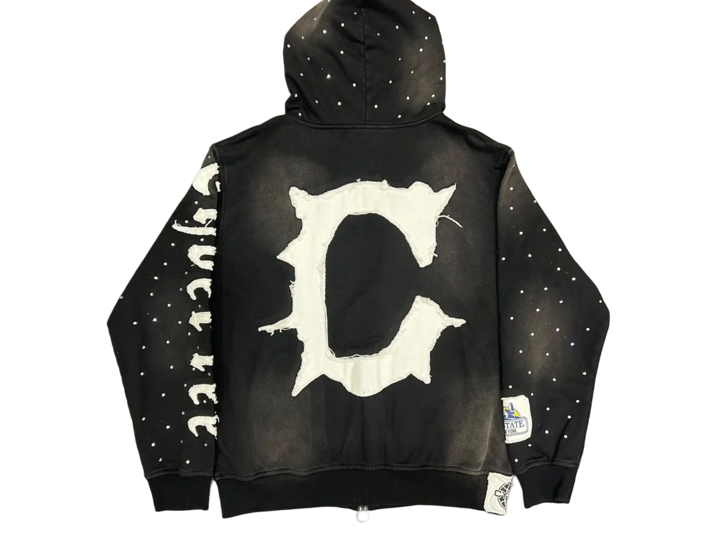 CyberLee Double-way Zip Rhinestone Hoodie (Ready to Ship)