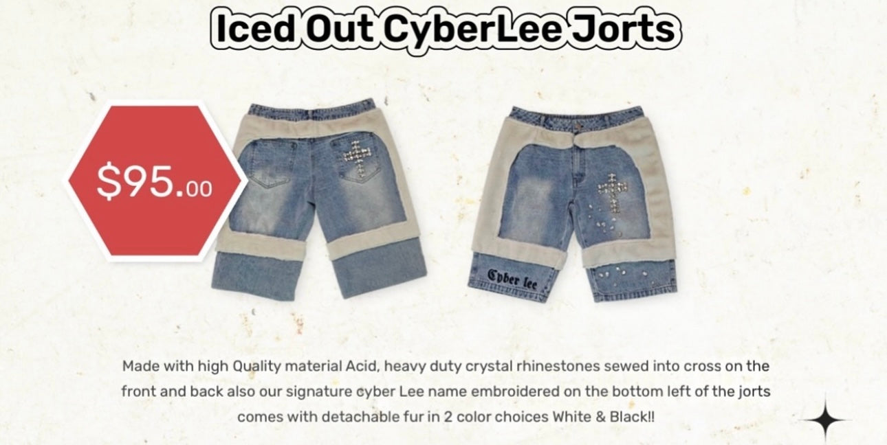 Iced Out CyberLee Jorts